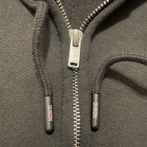 Women’s DIXXON Fleece Lining Zip Up Hoodie Black Pink Size Small - Picture 5 of 11